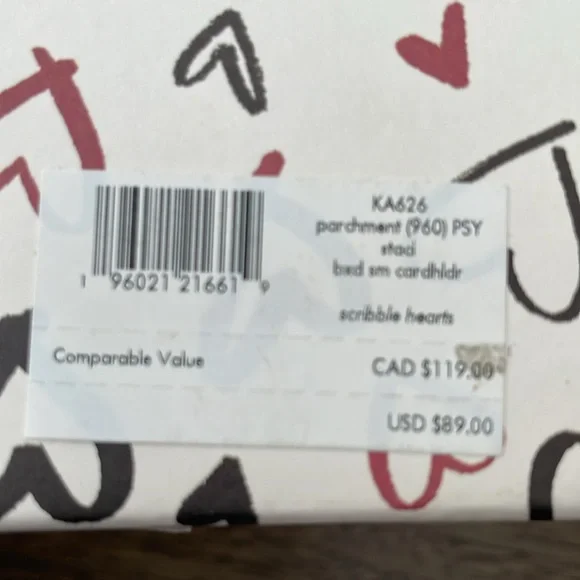 Kate Spade Hearts Card Holder New in gift box